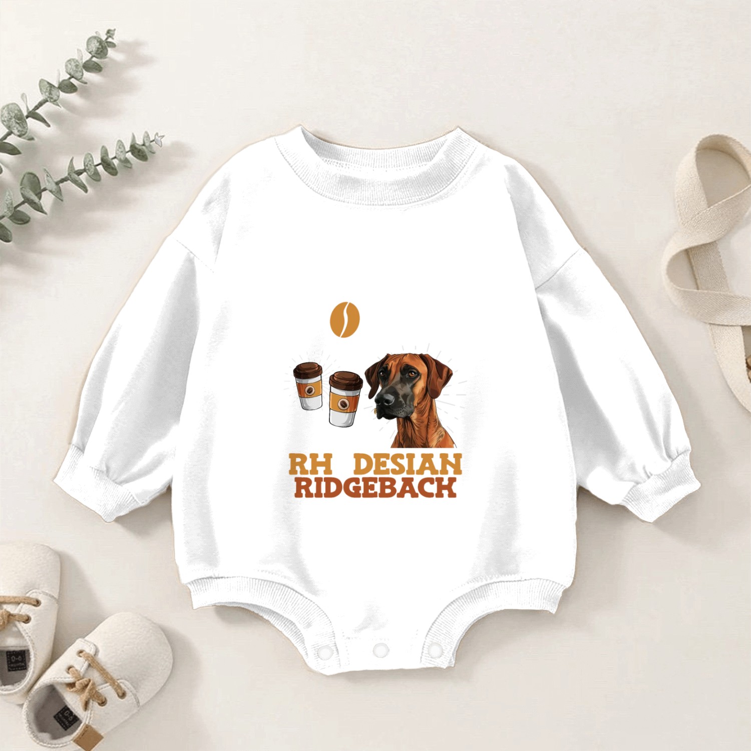 Rhodesian Ridgeback and Coffee Ridgeback Baby Romper Sweatshirts