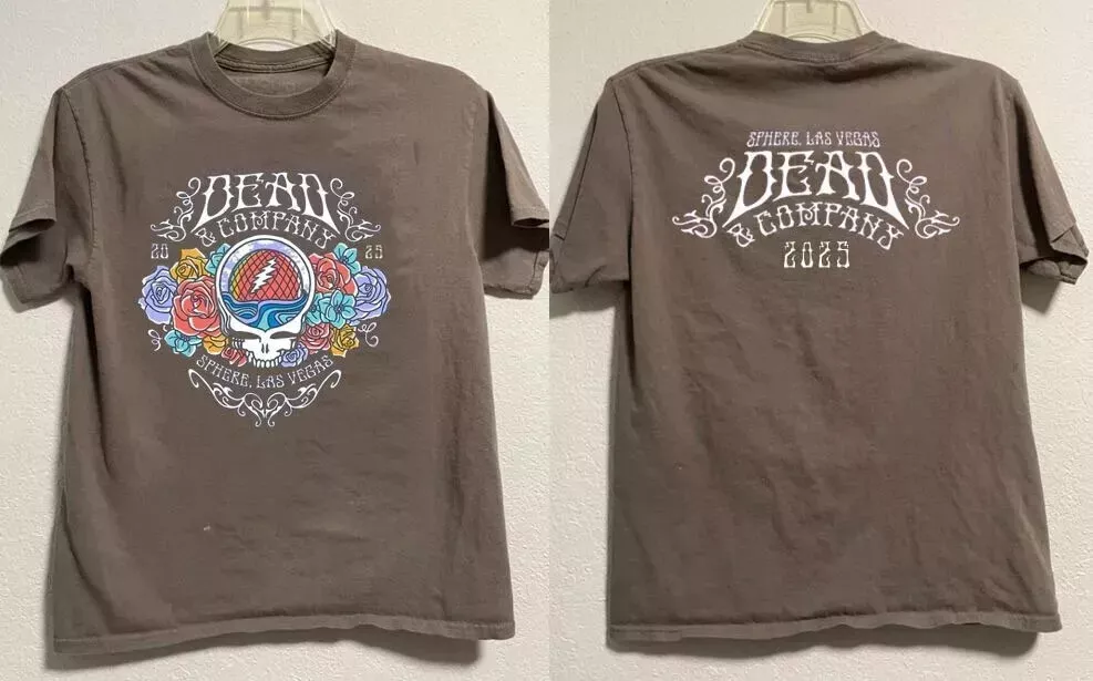 Dead And Company Sphere Las Vegas 2025 Tour T shirt Brown Unisex 2 side VN5896