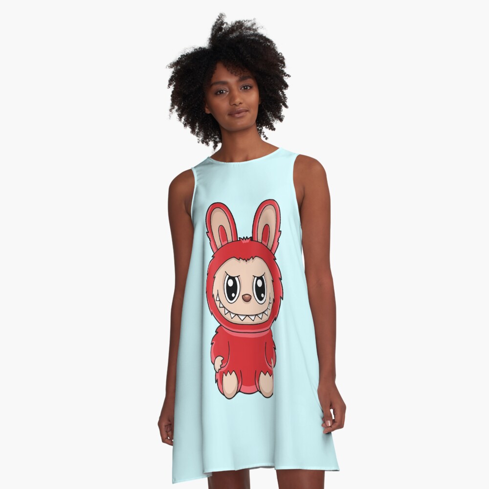 Cute Labubu A-Line Dress, Gift for Her