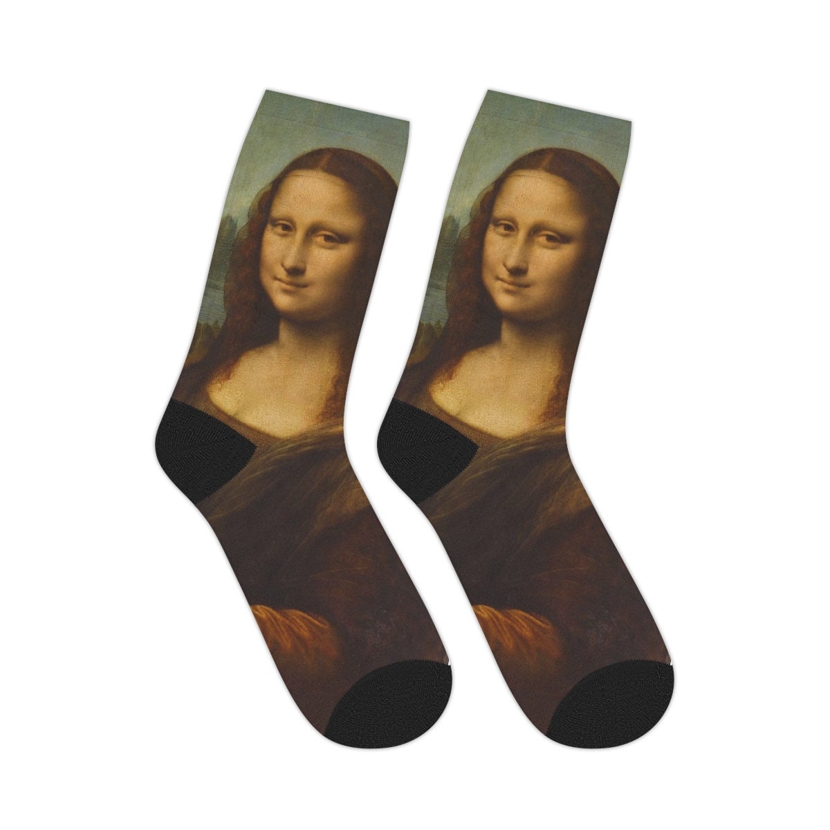 Art Socks -Gioconda Socks - Mona Lisa socks - Leonardo Da Vinci inspired Socks - Men socks - Women socks