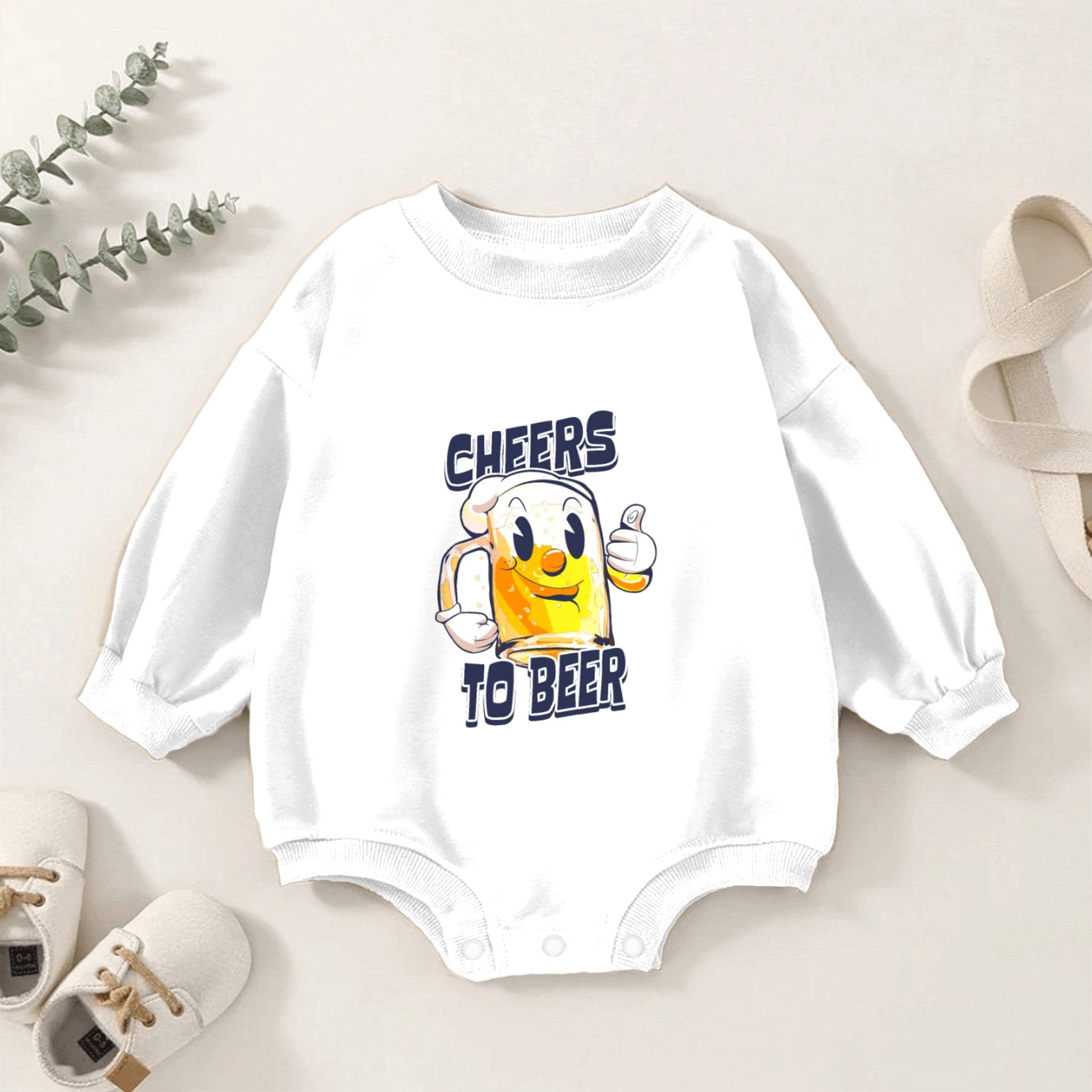 Oktoberfest Cheers to Beer Design Beer Drinking Baby Romper Sweatshirts