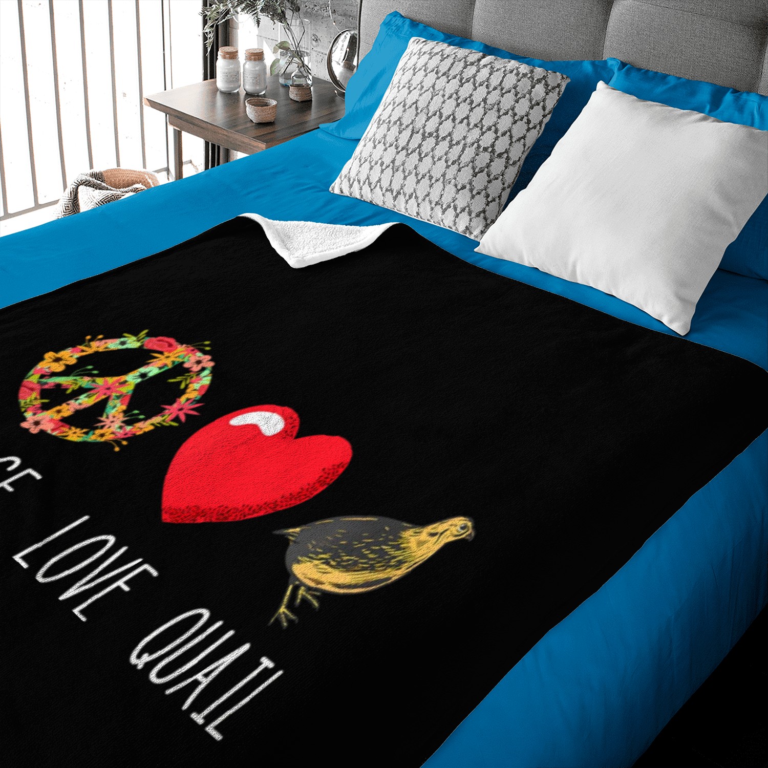 Quail Love Peace Quail Birds Lover Japanese Quail Baby Blankets