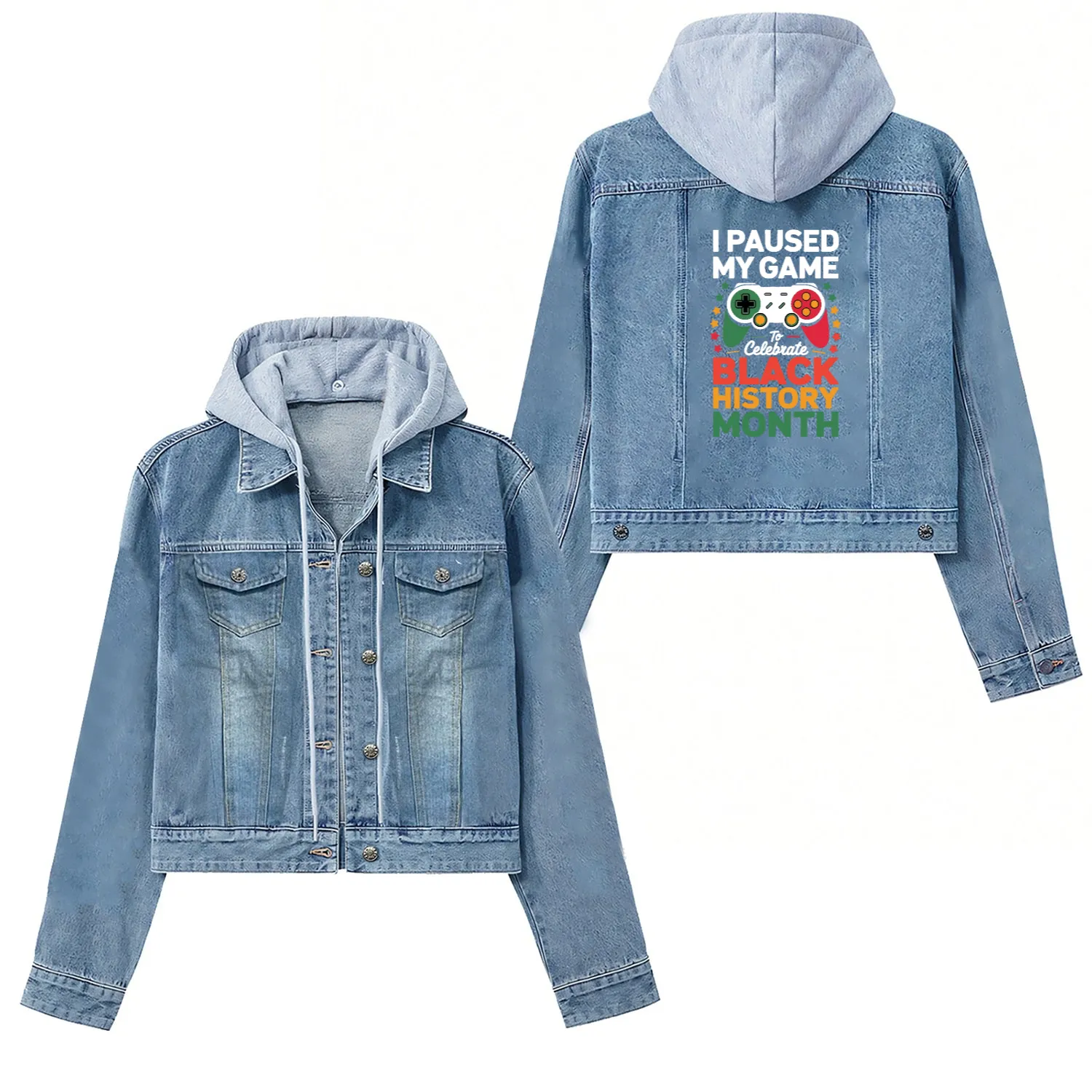 I Paused My Game To Celebrate Black History Month Women's Denim Jackets