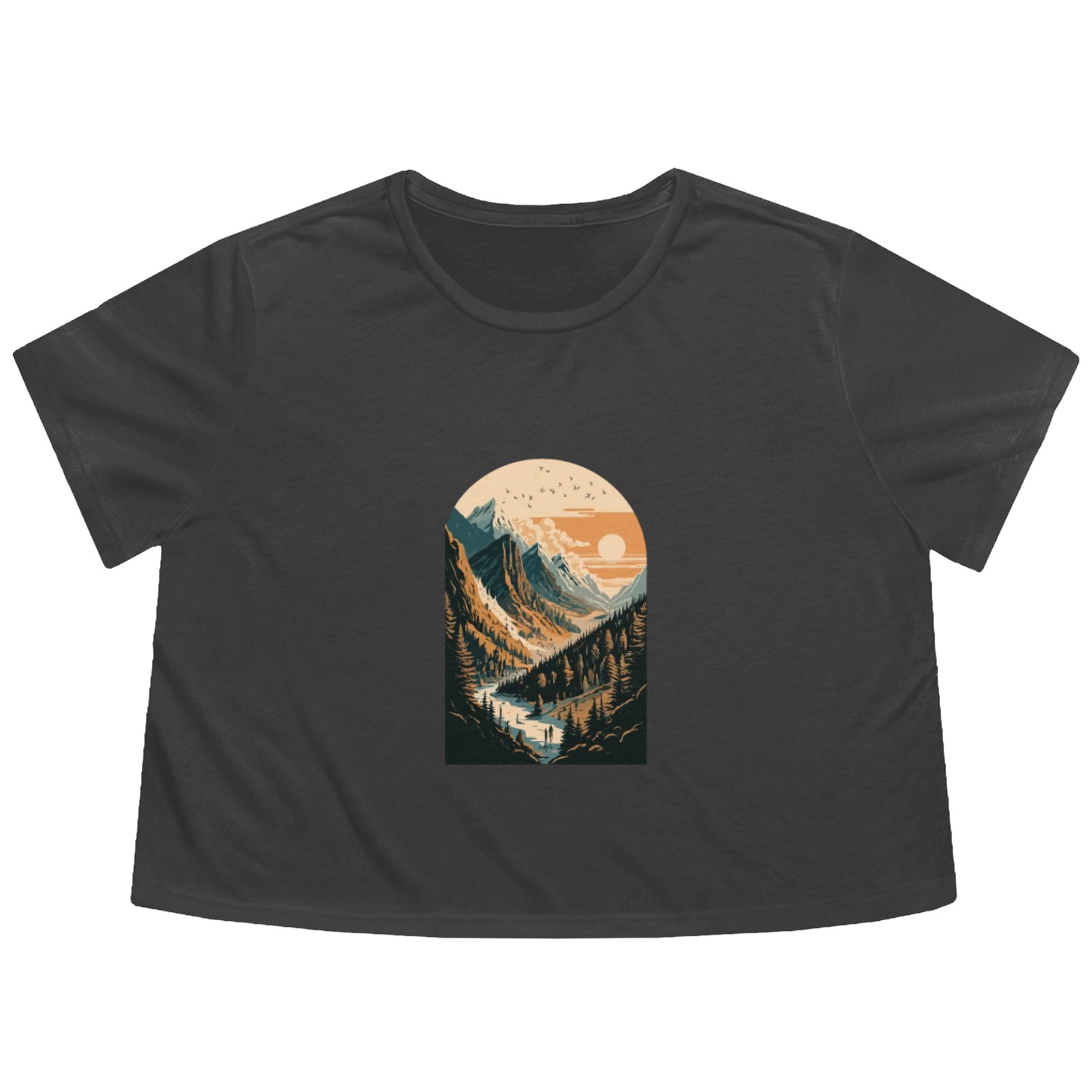 Nature Panorama Flowy Cropped Tees