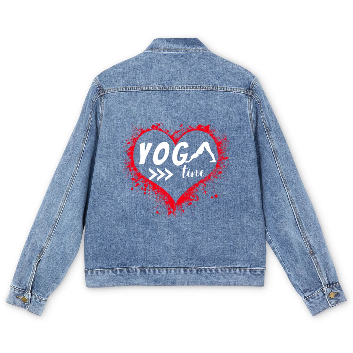 yoga is my valentine Men's Denim Jackets