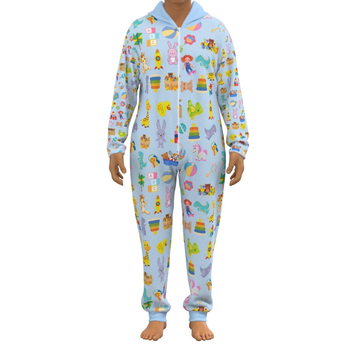 Adult Baby Jumpsuit: Blue Toy Design