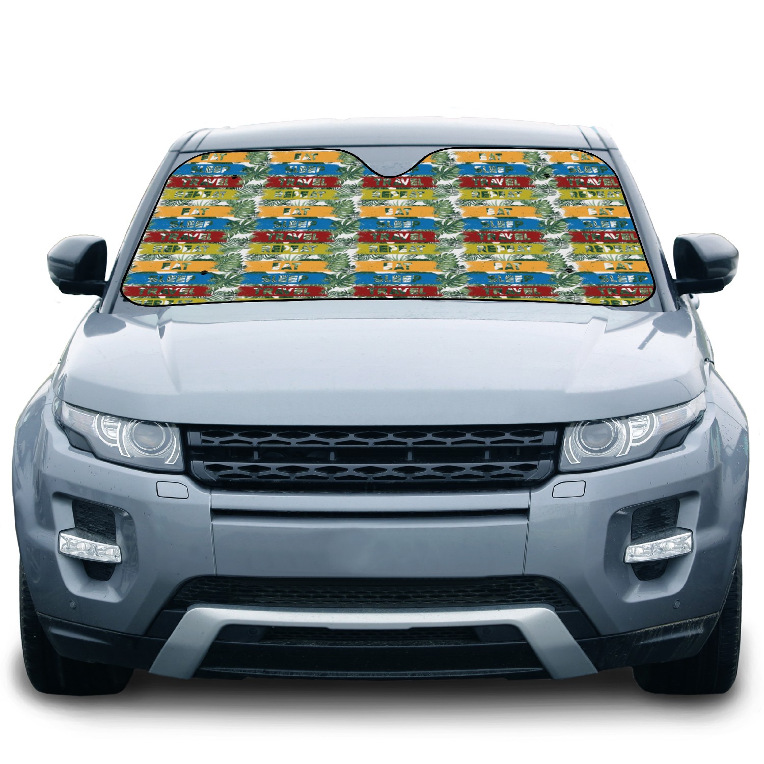 Eat Sleep Travel Repeat Car Sun Shades