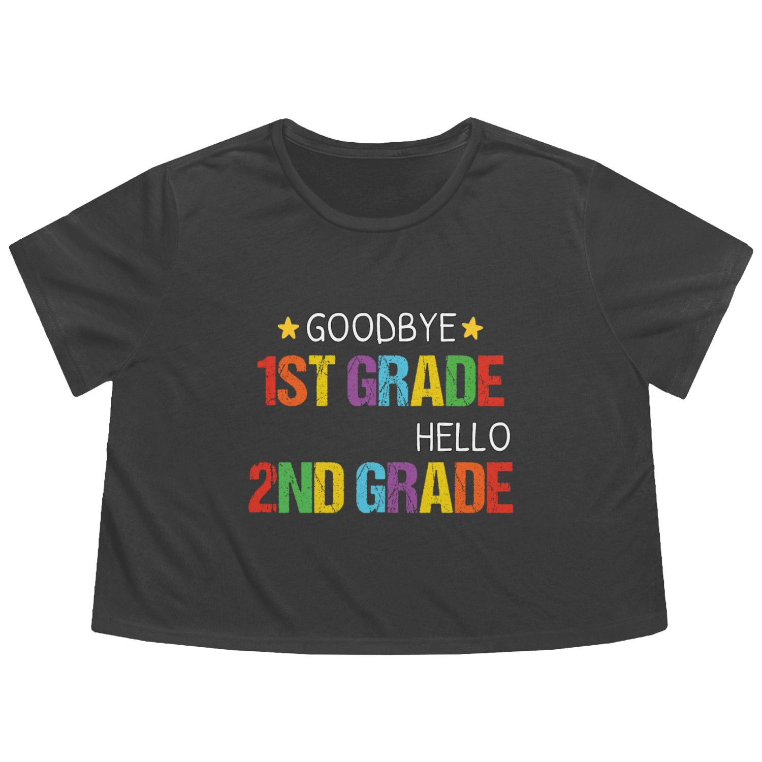 Goodbye 1st Grade Hello 2nd Grade Flowy Cropped Tees