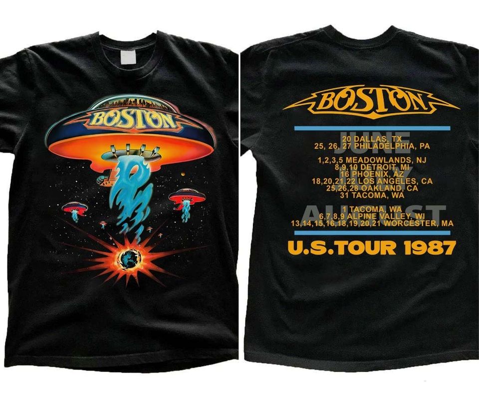 Boston Rock Band Concert Tour 1987 T-Shirt, Boston Tour Tshirt, Boston Rock Band Lover