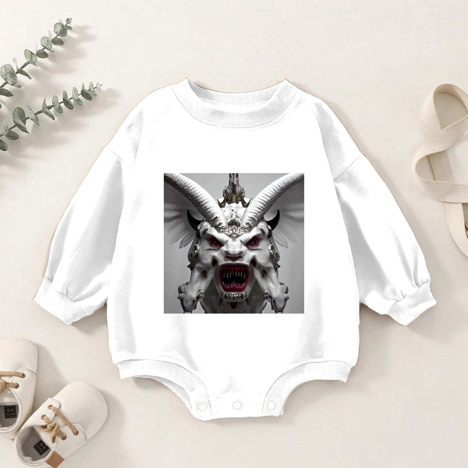 White demon Baby Romper Sweatshirts