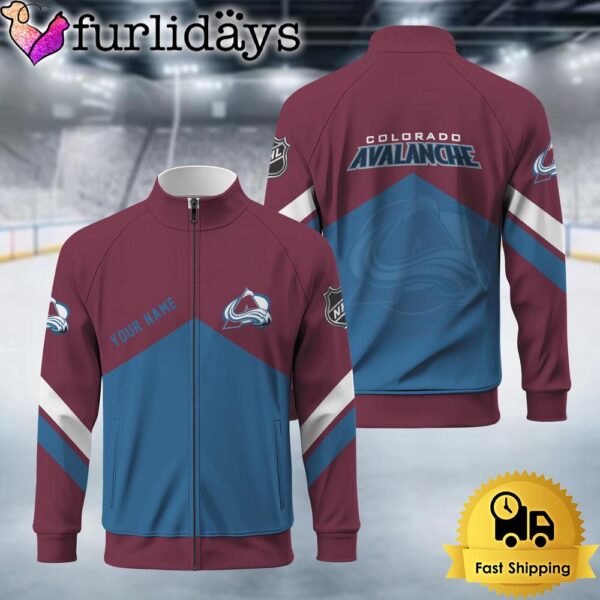 Colorado Avalanche Logo Custom Standing Neck Zipper Jacket