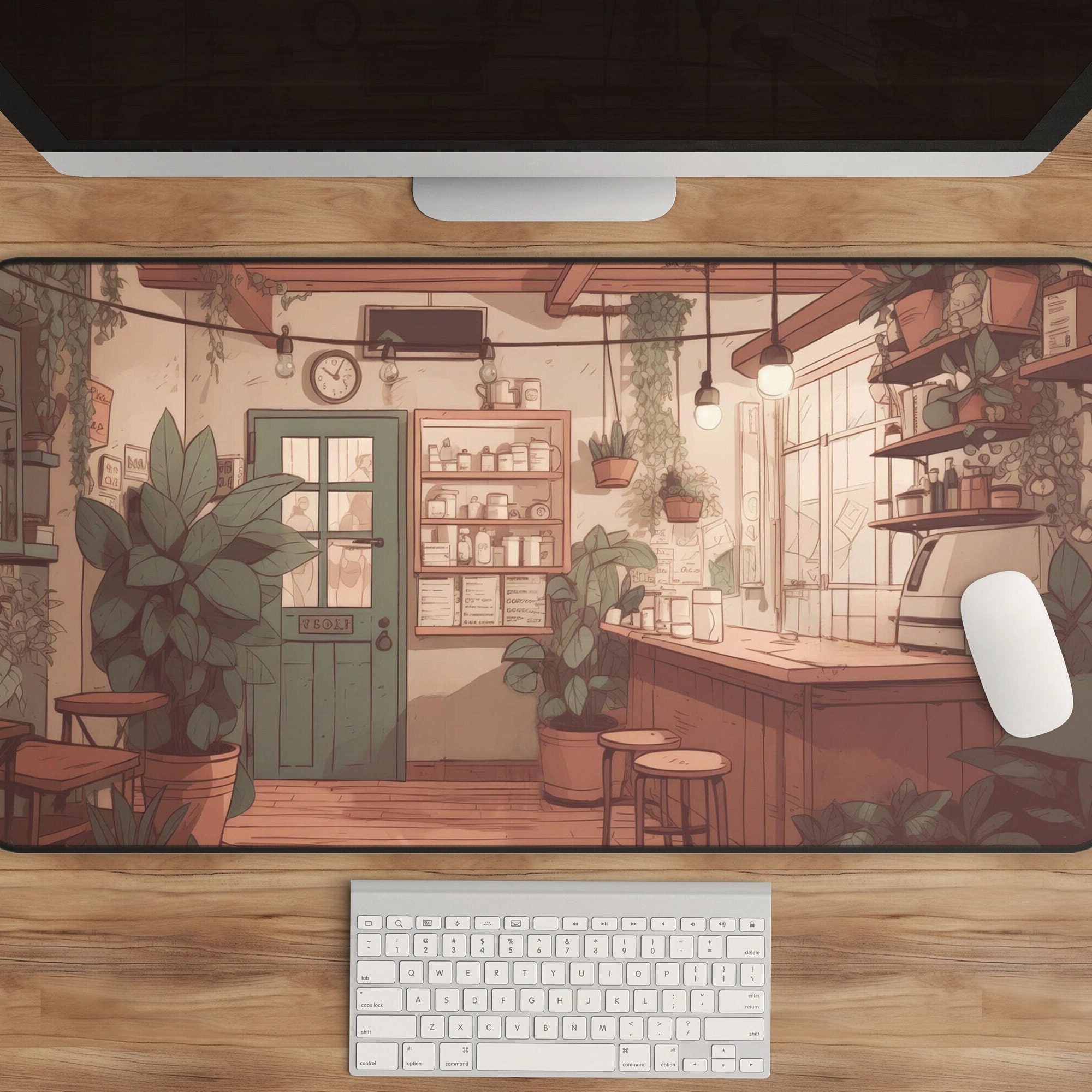 Plant Room Desk Mat XL Anime Art Mousepad