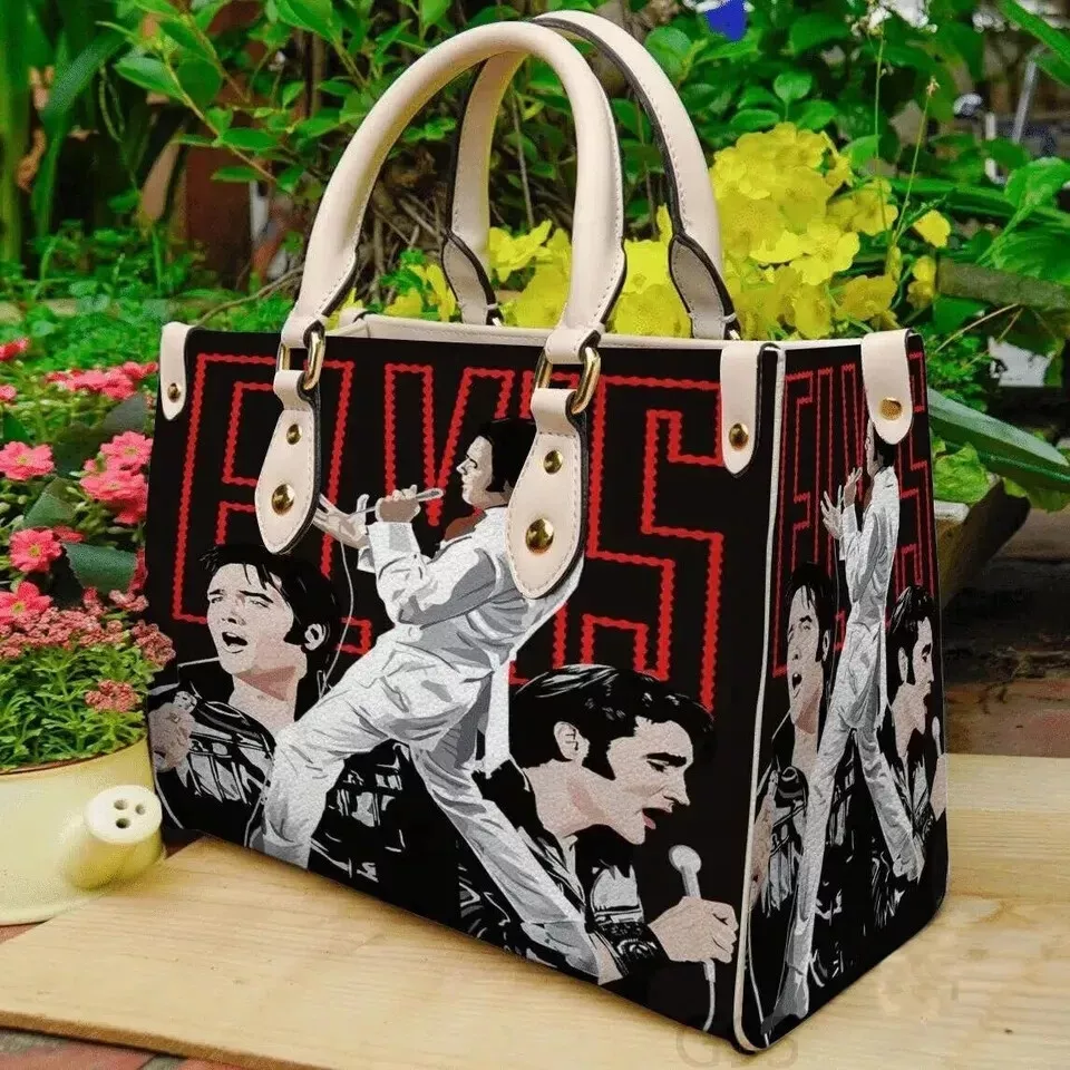 Elvis Presley Leather Handbag, Music Leather Handbag, gift for Fans