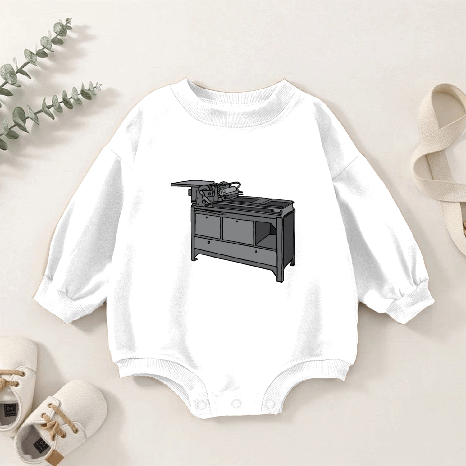 Vandercook Printing Press Baby Romper Sweatshirts