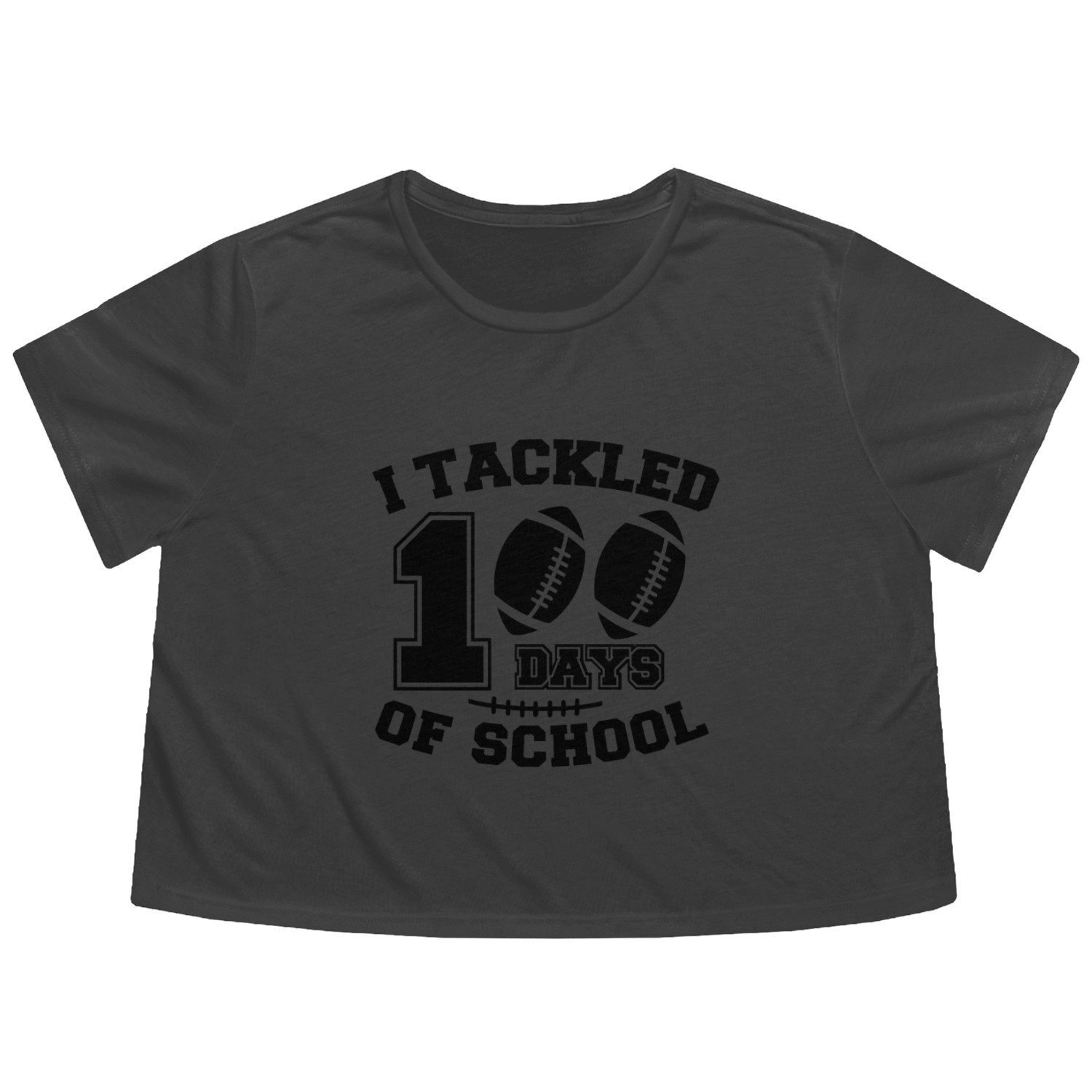 100 days school Flowy Cropped Tees