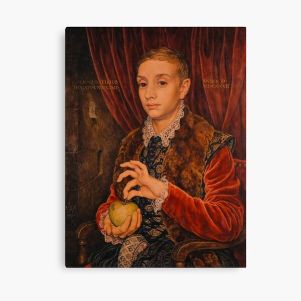 Boy With Apple Painting Canvas