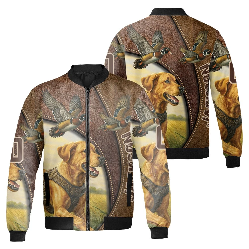 Personalized Labrador Retriever Dog Hunting Ducks Dog Lover Gift Bomber Jacket