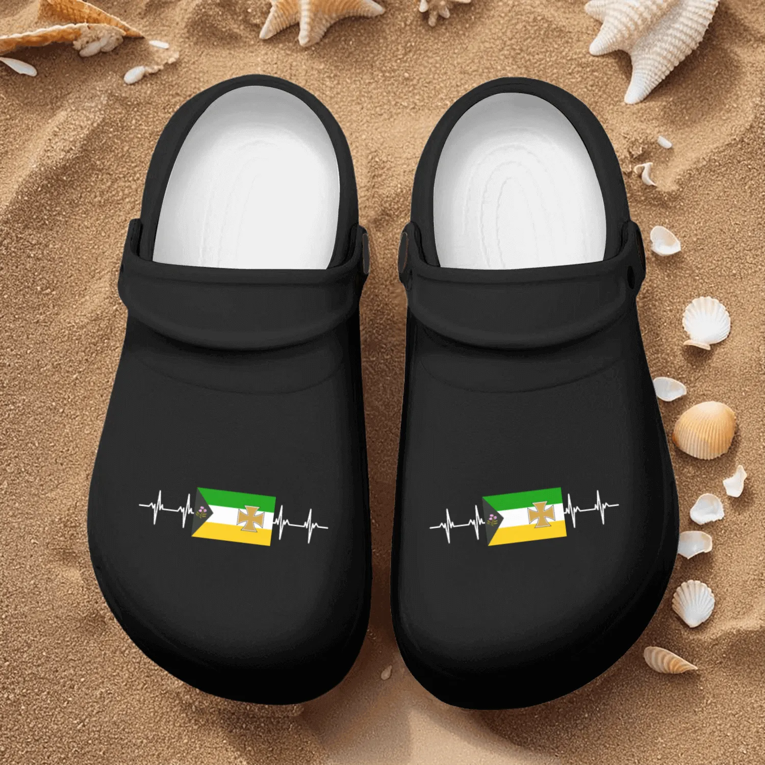 Irish Ireland Offaly Flag Nurse Clogs