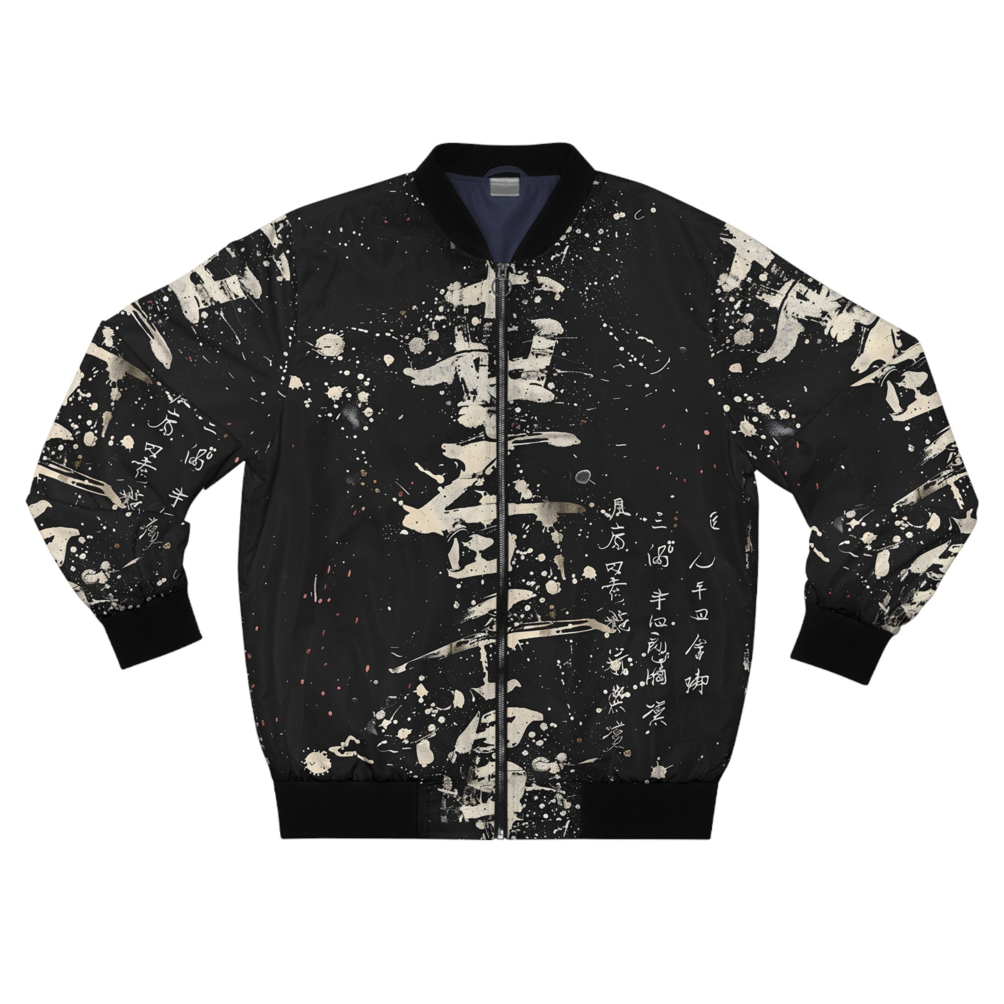 Vintage Japanese Streetwear Men's Bomber Jacket (AOP),Japanese Aesthetic Jacket ,Fashionable japanese bomber jacket