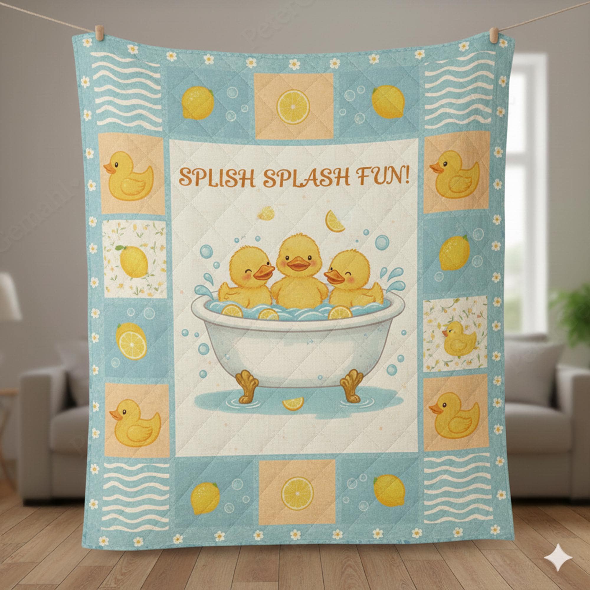 Cartoon Chicken Quilt Blanket, Cute Farm Animal, Kids Room Bedding, Cozy Chicken Blanket, Animated Animal Quilt, Farm Decor Gift