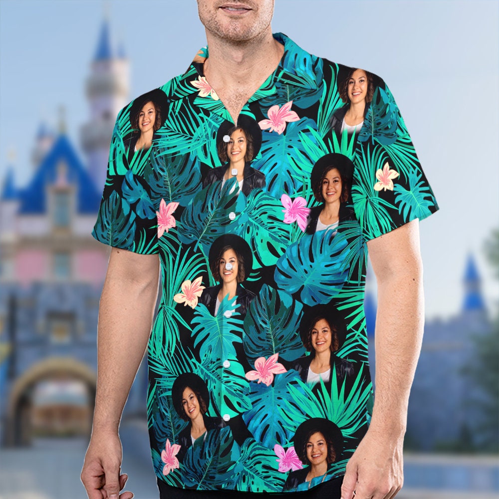 Personalized Photo Printed Hawaiian Shirt, Custom Picture Face On Beach Shirt