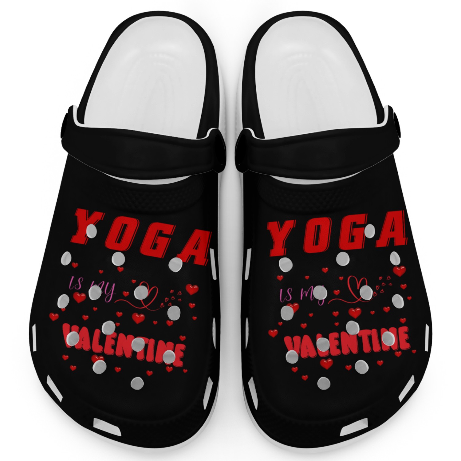yoga is my valentine Clogs