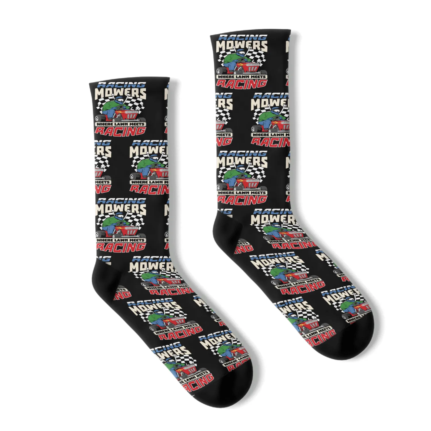 Lawn Mower Racing Gardener Racing Lawnmower Socks