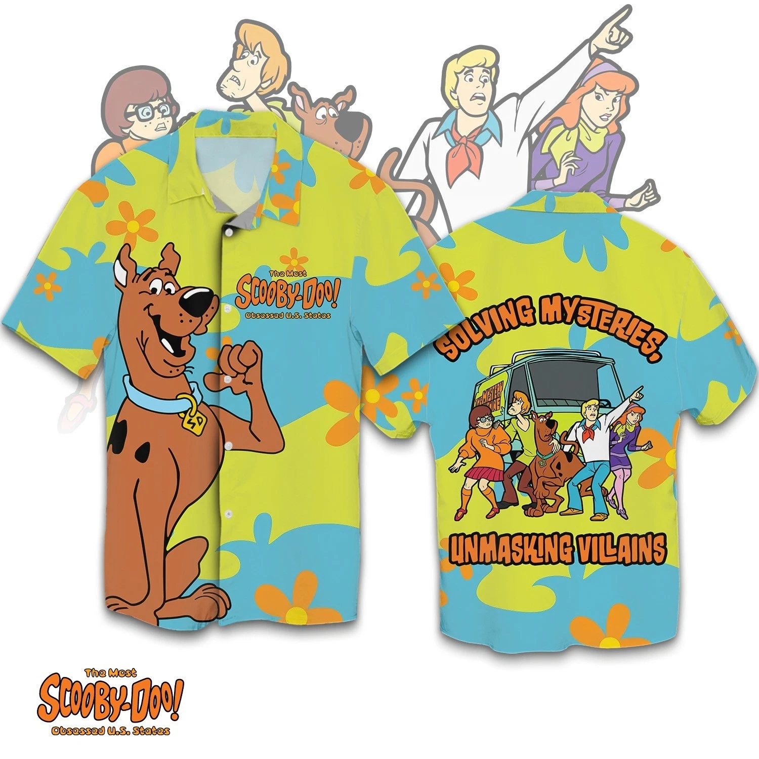 Scooby Doo Hawaiian Shirt Casual Button Down Shirt