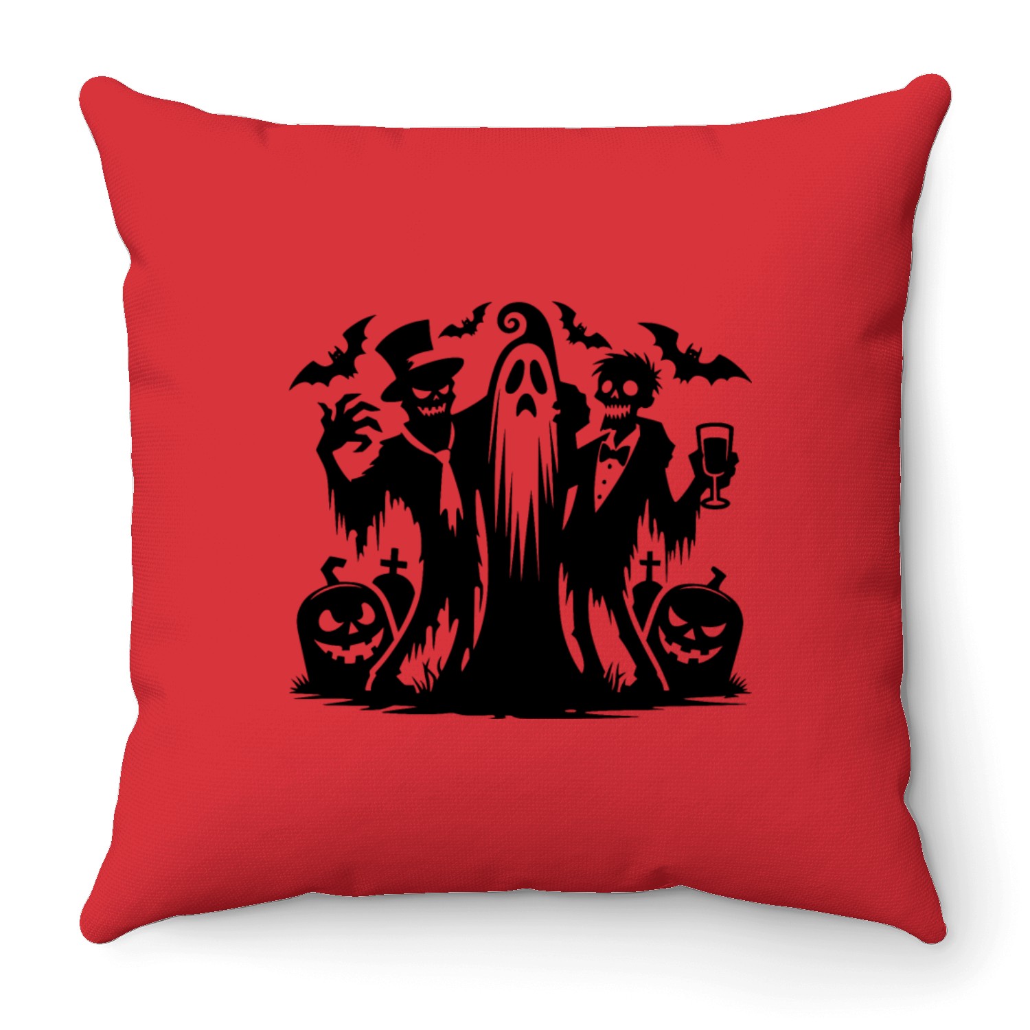 Fun Children's Halloween Pumpkin Party With Zombie Throw Pillows