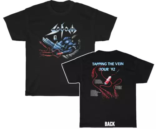 Sodom 1992 Tapping The Vein EuropeanTour Shirt Double Sided