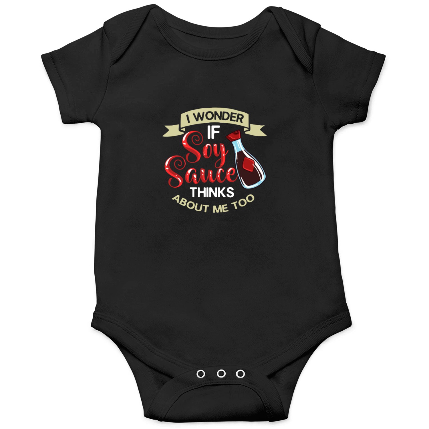 Soy Sauce Japanese Sushi Dark Ramen Noodles Bottle Onesies