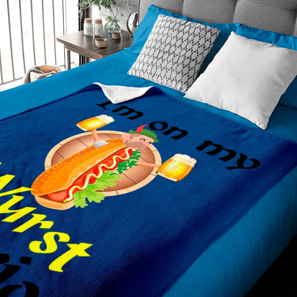 I'm On My Wurst Behavior German Flag Oktoberfest Beer Baby Blanket