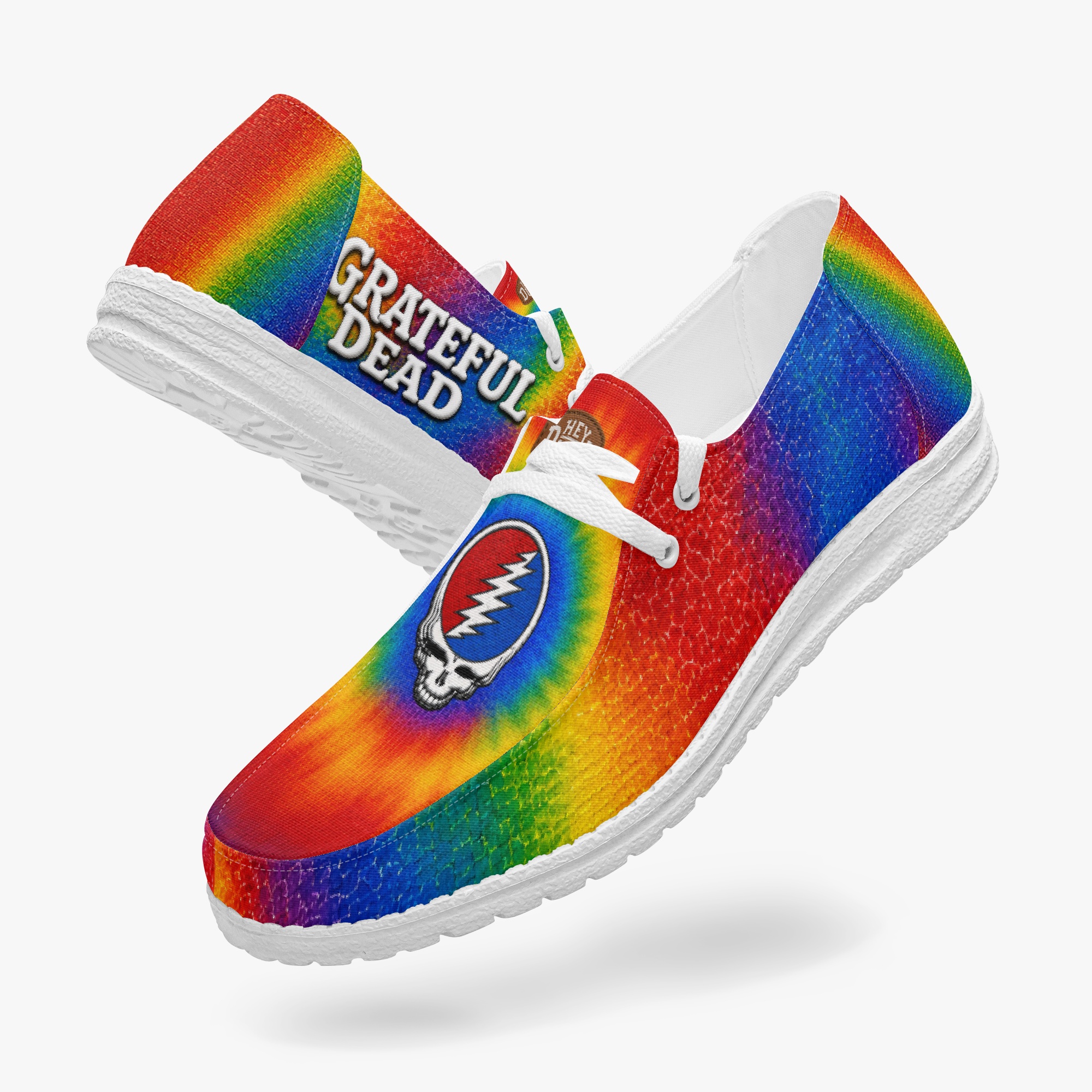 Grateful Dead Dancing Bear Tie-Dye Slip-On Shoes Hey Dude Shoes
