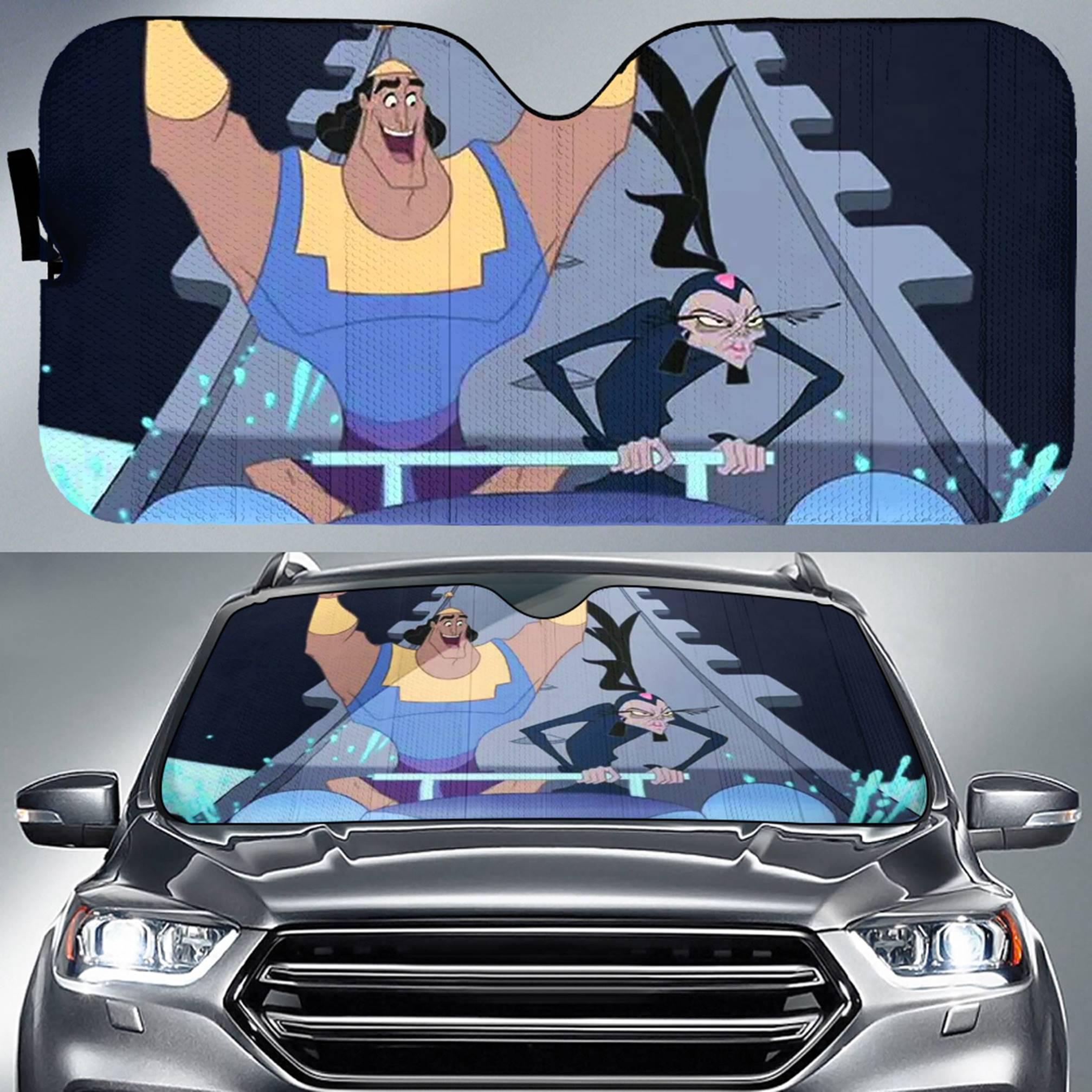 The Emperor's New Groove Car Sun Shade Krock And Yzma Put Your Hands In The Air Car Sunshade Car Windshield Car Accessories