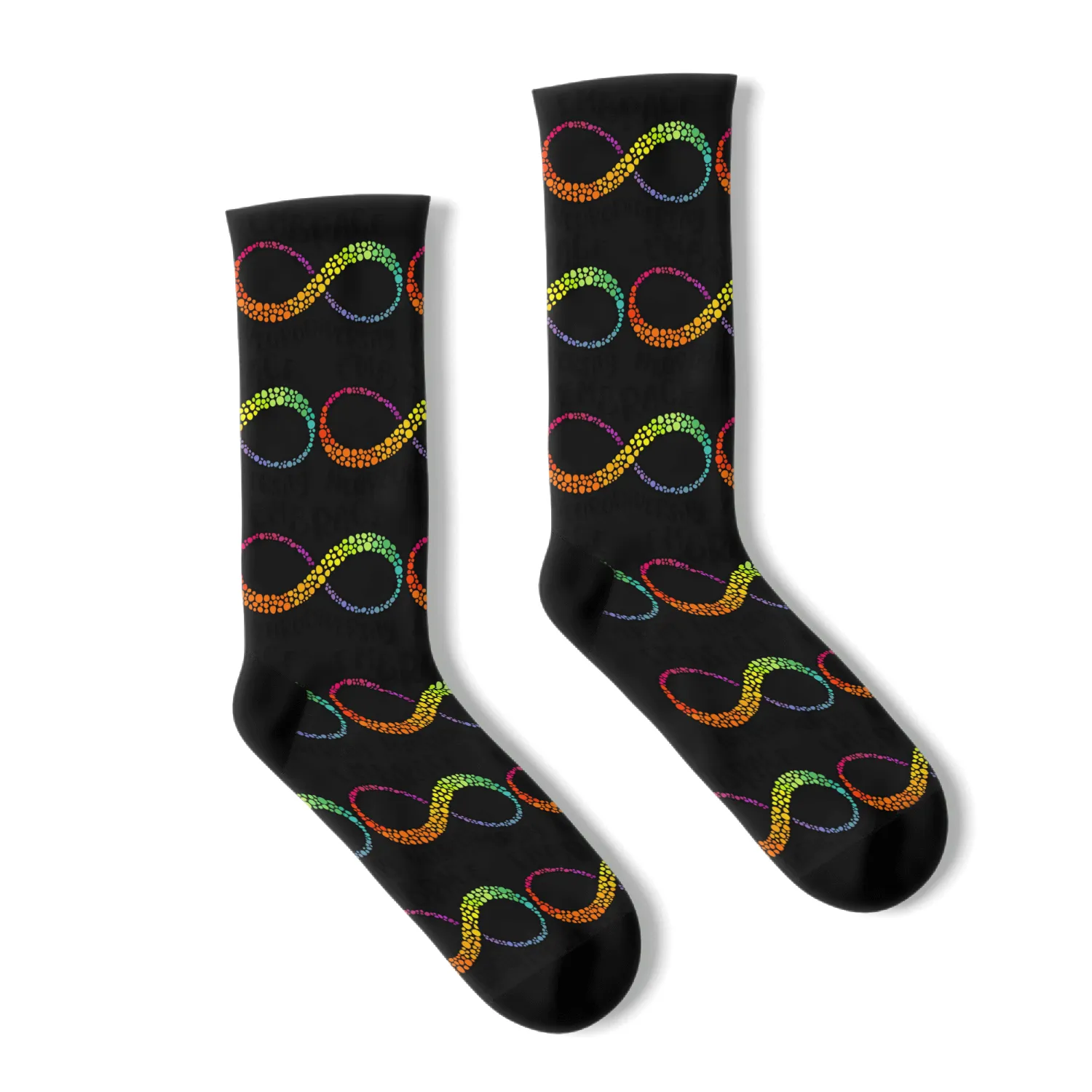 Embrace Neurodiversity Infinity Symbol Socks