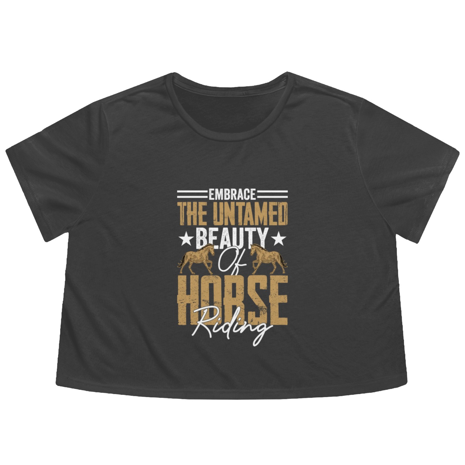Embrace The Untamed Beauty Of Horse Riding Horseba Flowy Cropped Tees