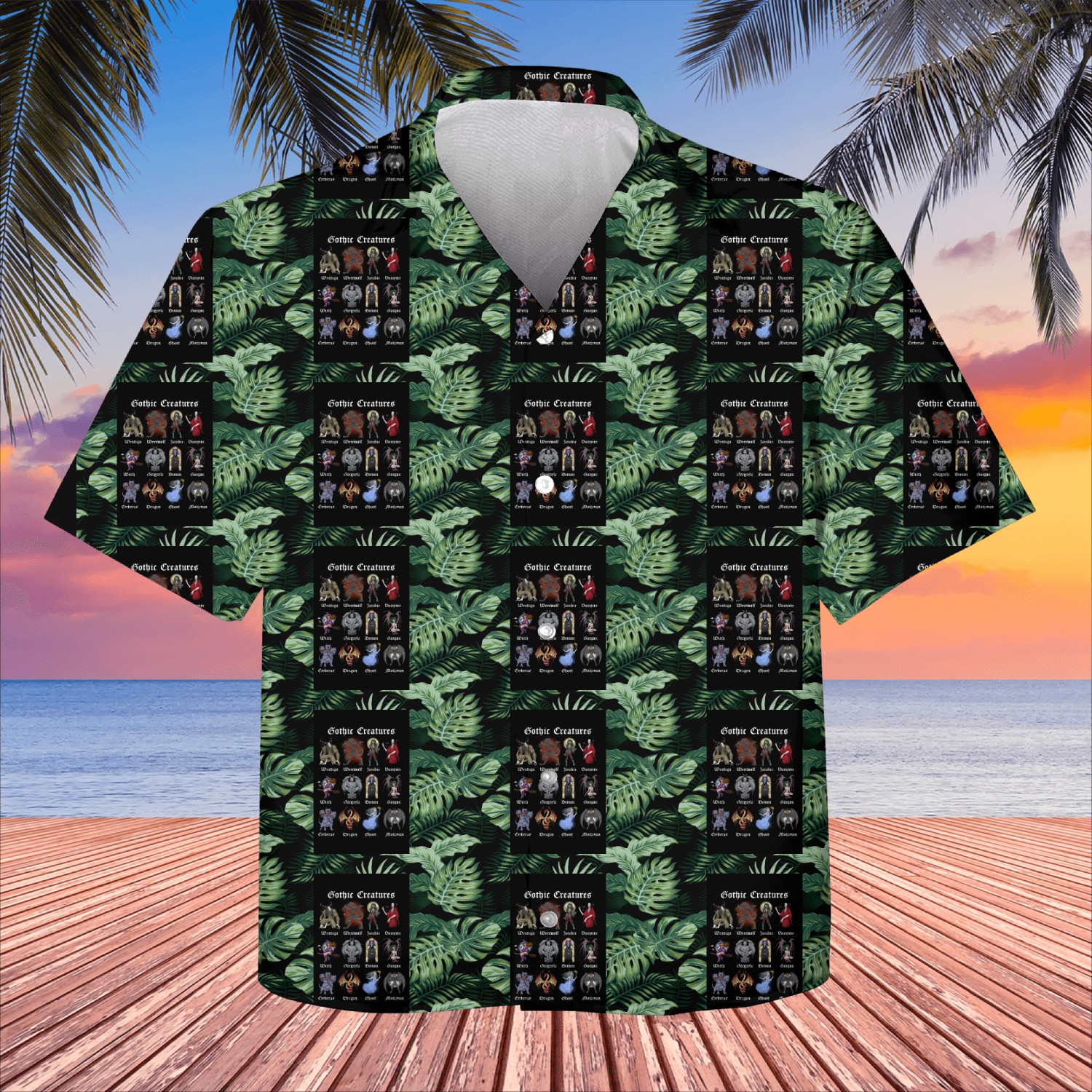 Mythical Gothic Creatures Kids Hawaiians