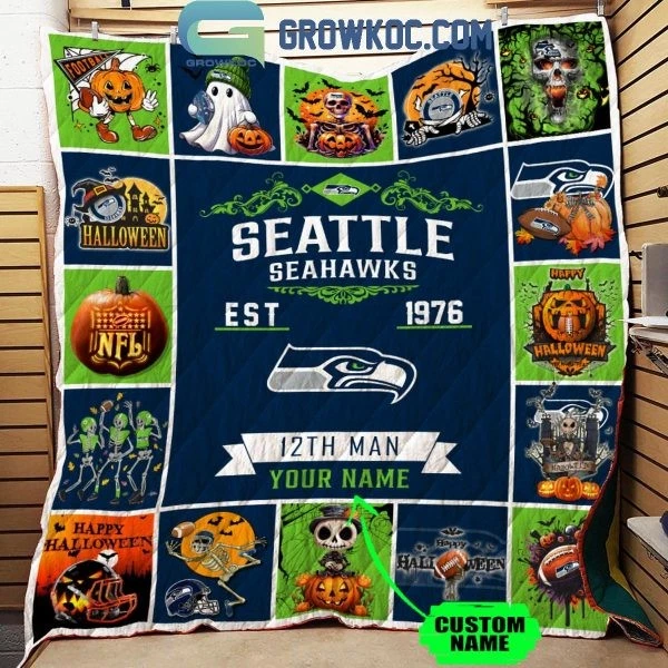 Seahawks 12th Man Est. 1976 Halloween Personalized Blanket Quilt 2025