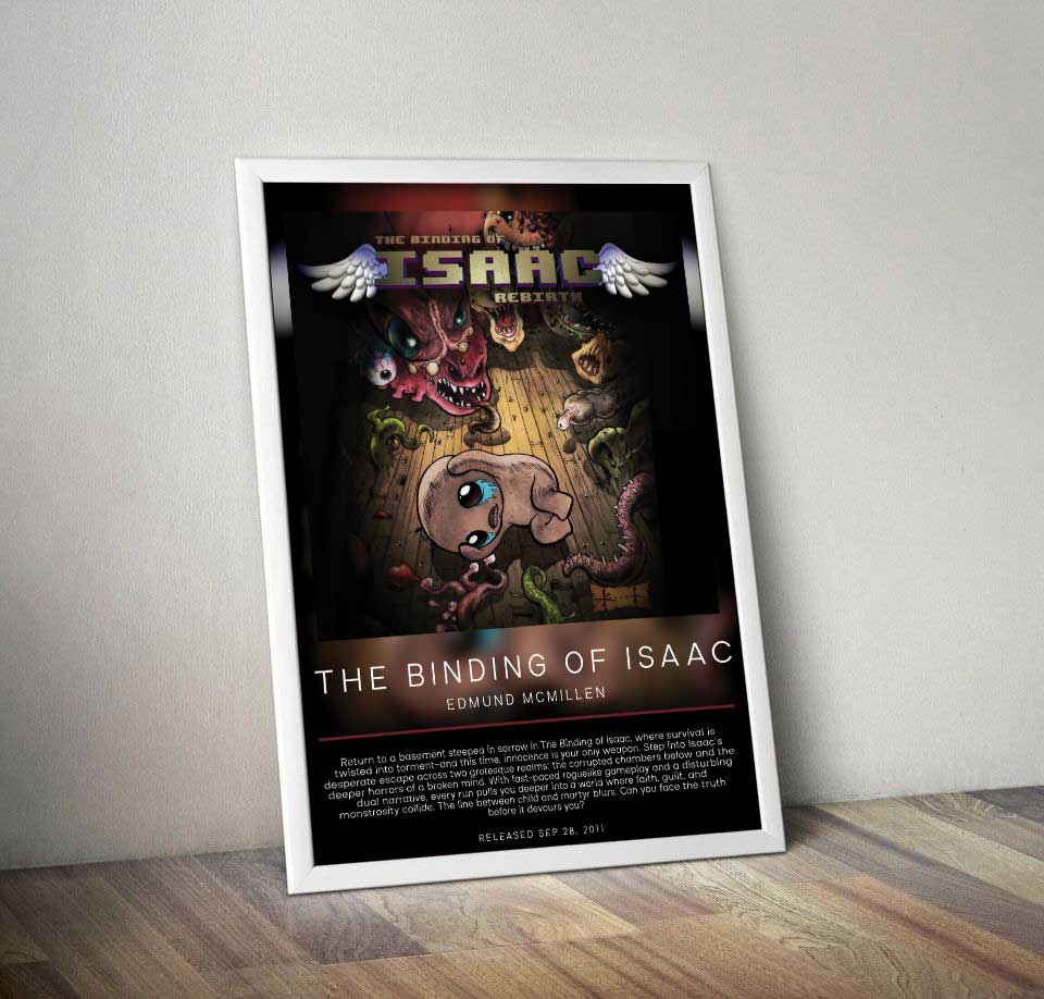 The Binding of Isaac: Rebirth Poster | Gaming Posters | Video Game Posters | Wall Decor Posters | Gaming Gifts