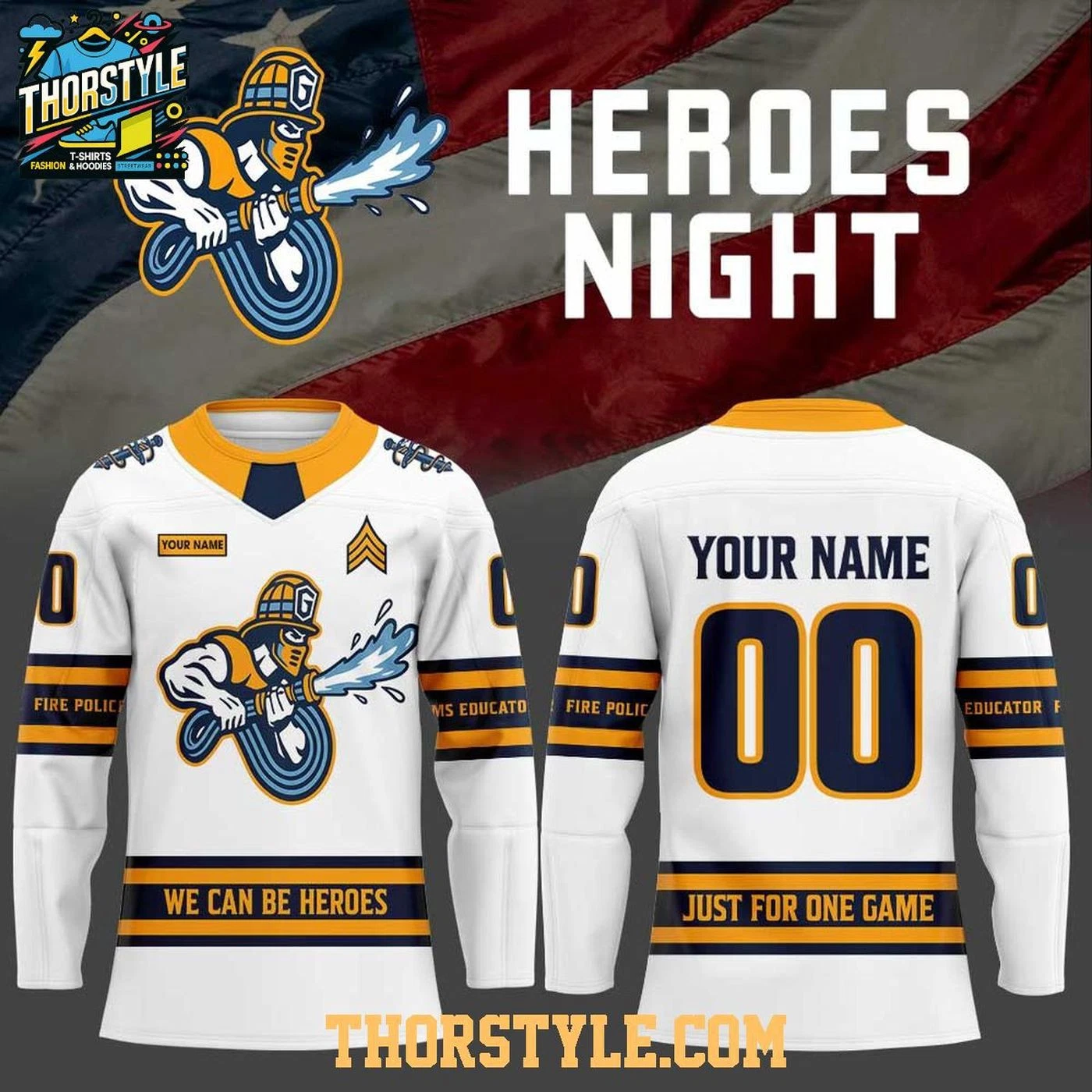 Personalized Atlanta Gladiators First Responders Heroes Night 2026 Hockey Shirt