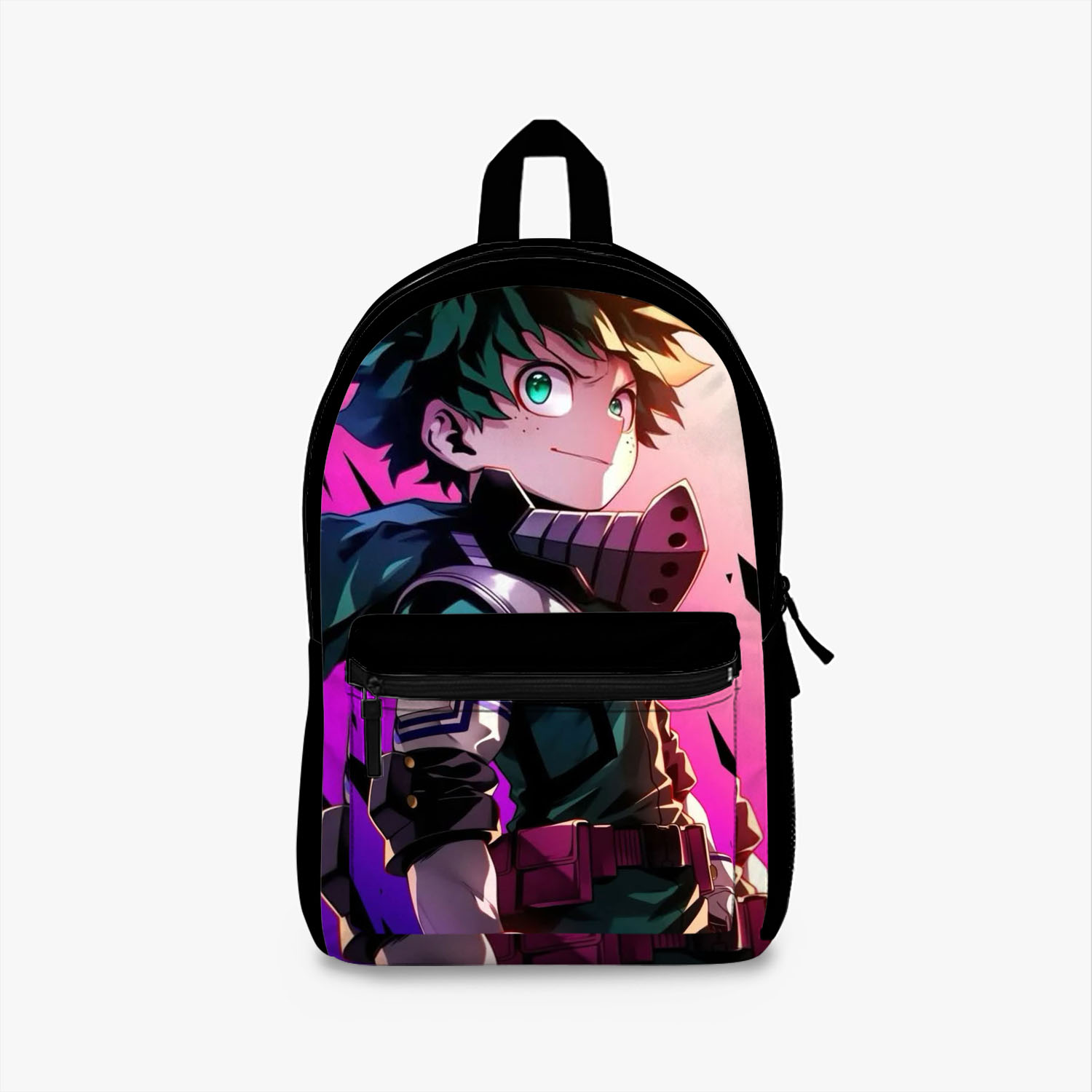Anime Hero Backpack, Stylish School Bag, Unique Character Design, Trendy Travel Backpack, Gift for Students & Fans