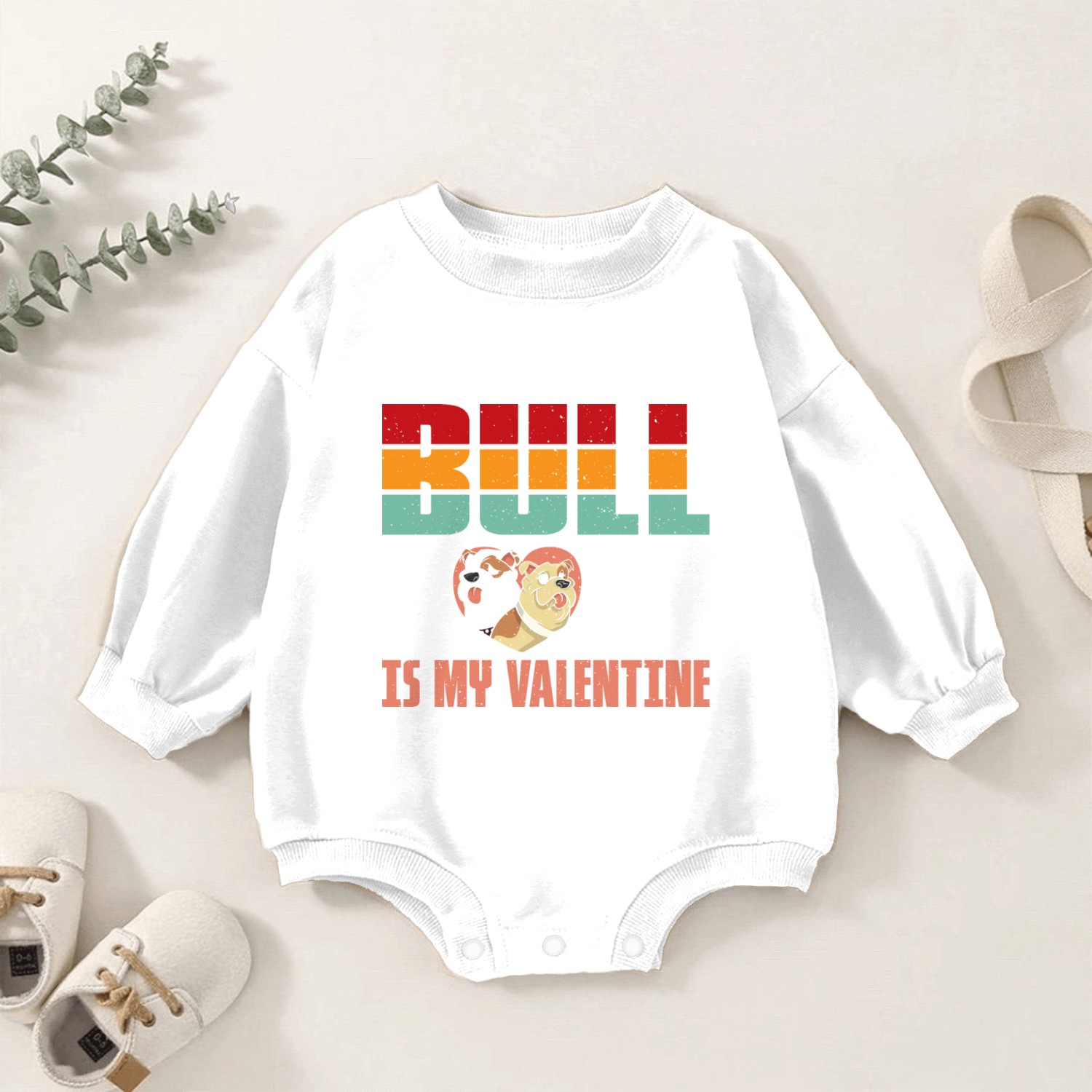 Bulldogs is my Valentine Baby Romper Sweatshirts