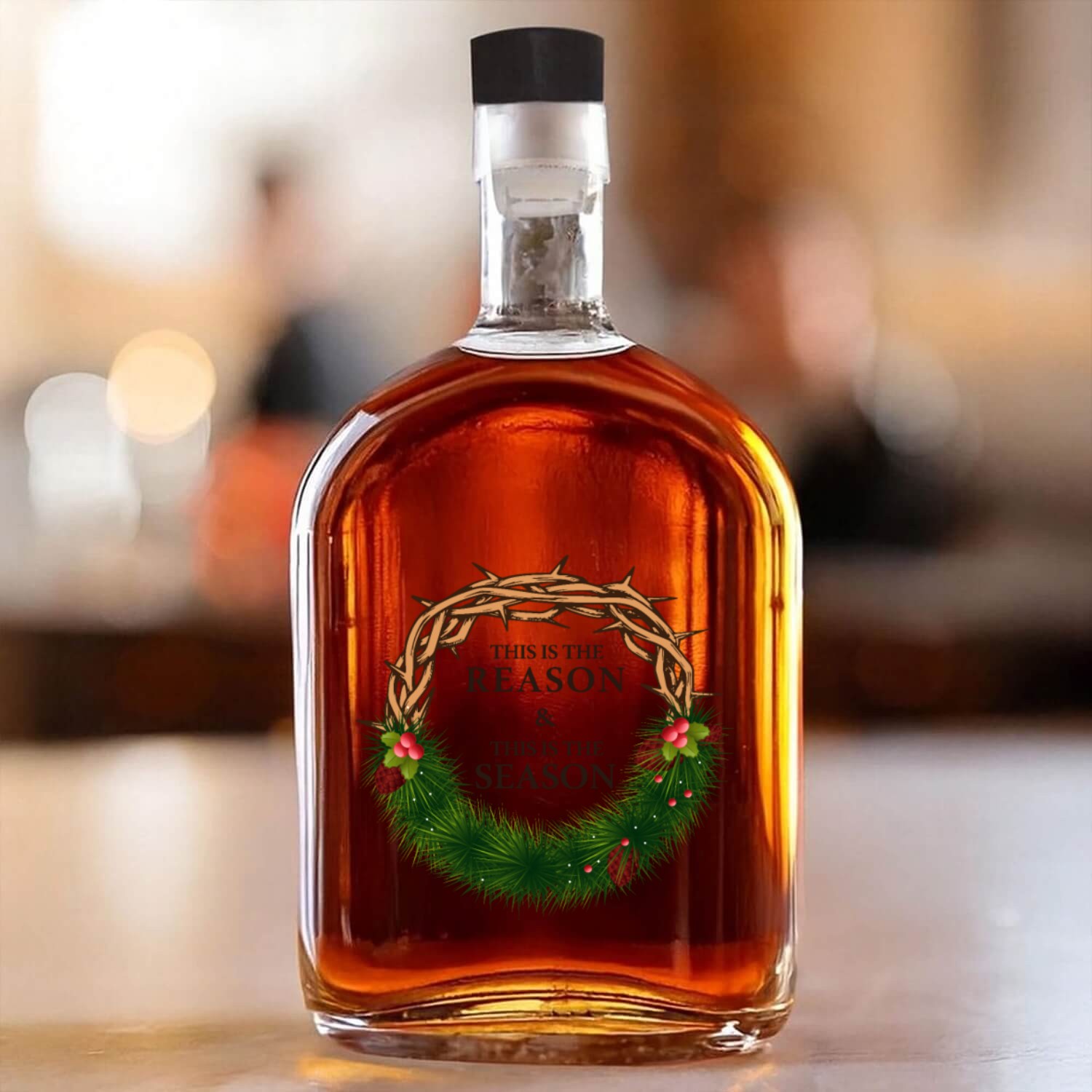 Jesus is King and is the Reason for the Season Whiskey Bottles