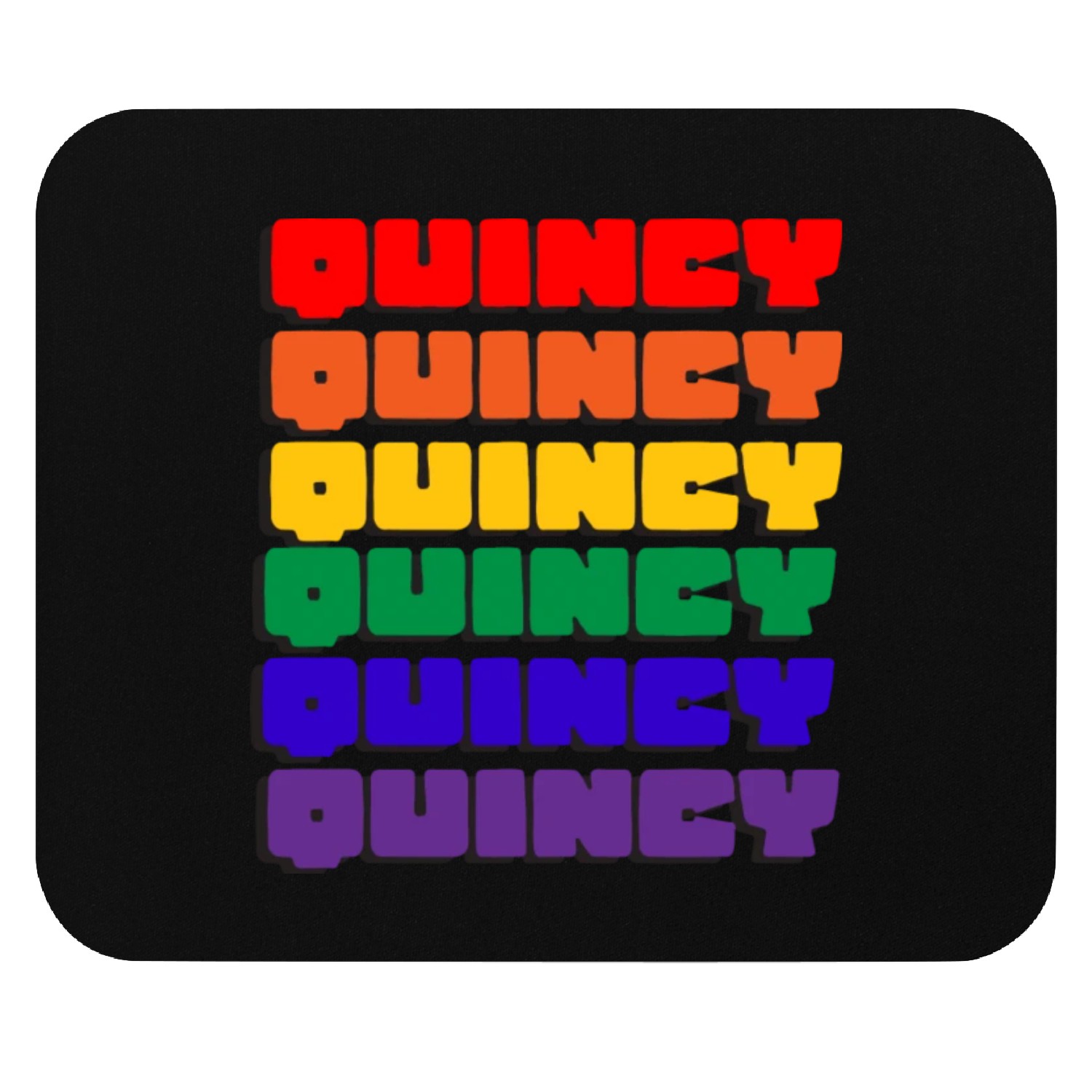 Quincy Rainbow Type Mouse Pads