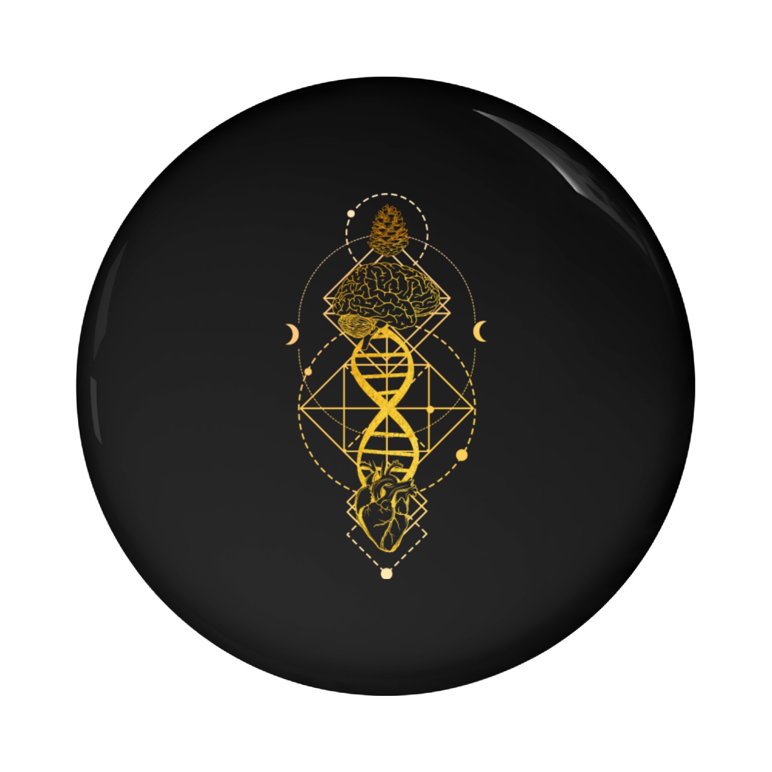 Brain Pineal Gland Pine Cone Third Eye All-Seeing Pin Buttons