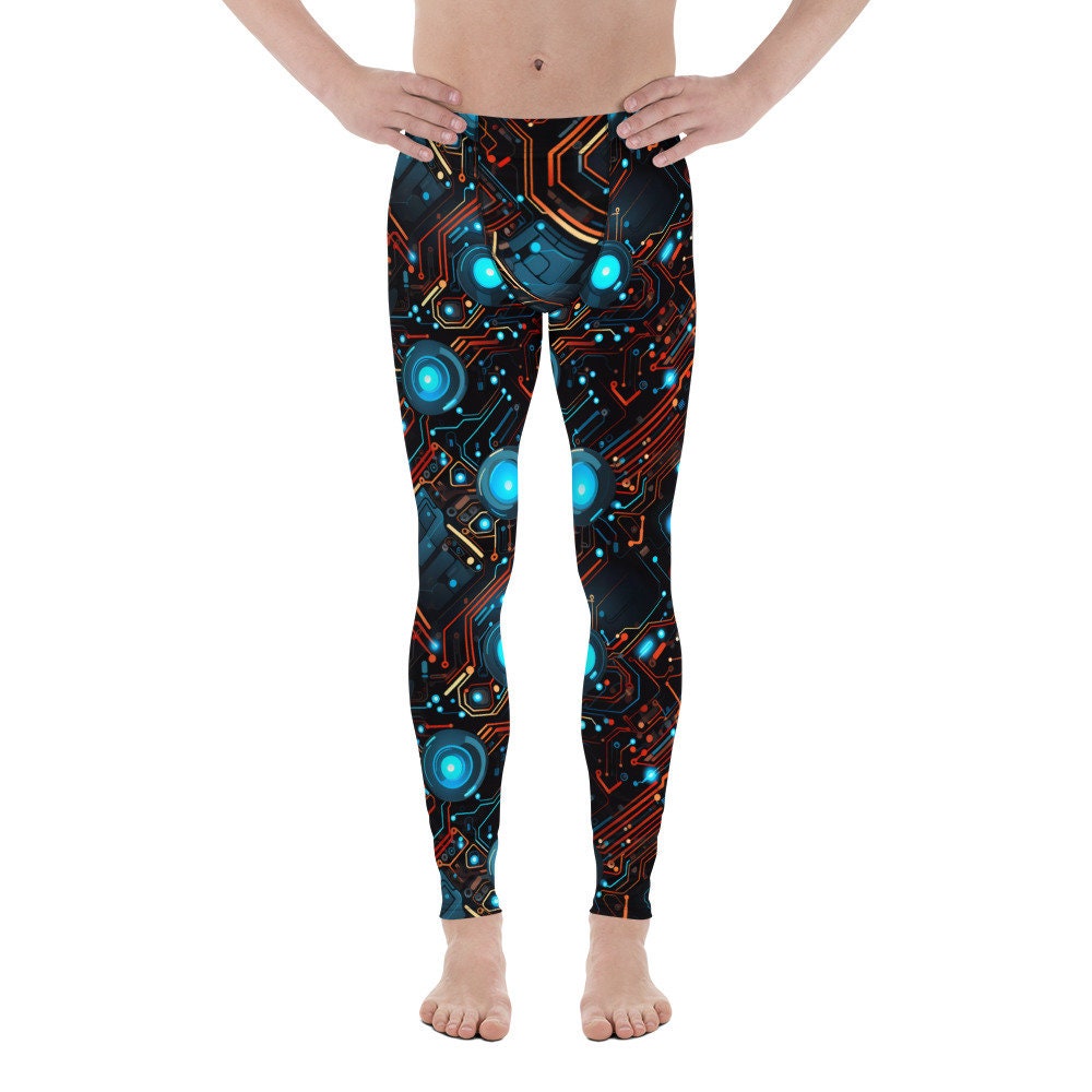 Techno-Electronica Pattern 1 Men's Leggings