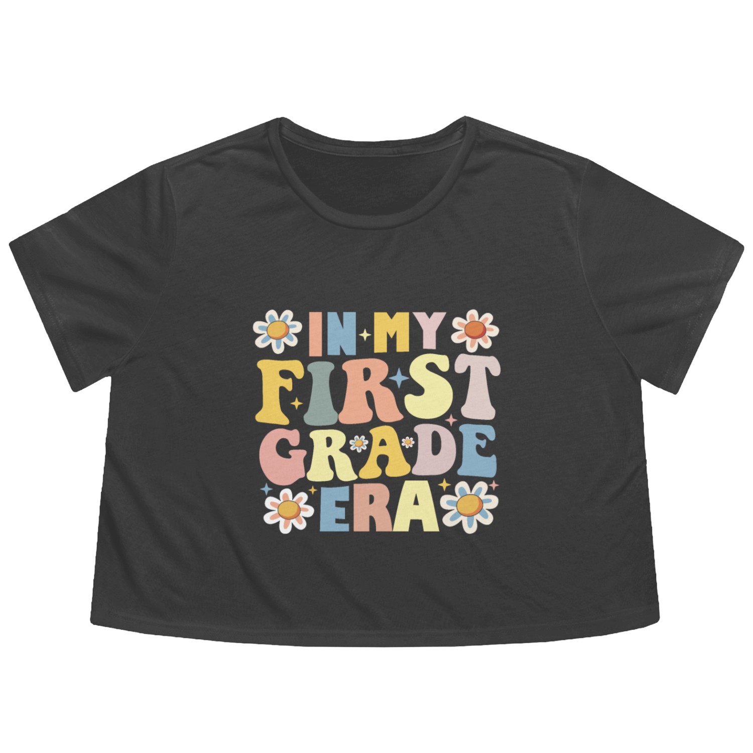 In My 1st First Grade Era Flowy Cropped Tees
