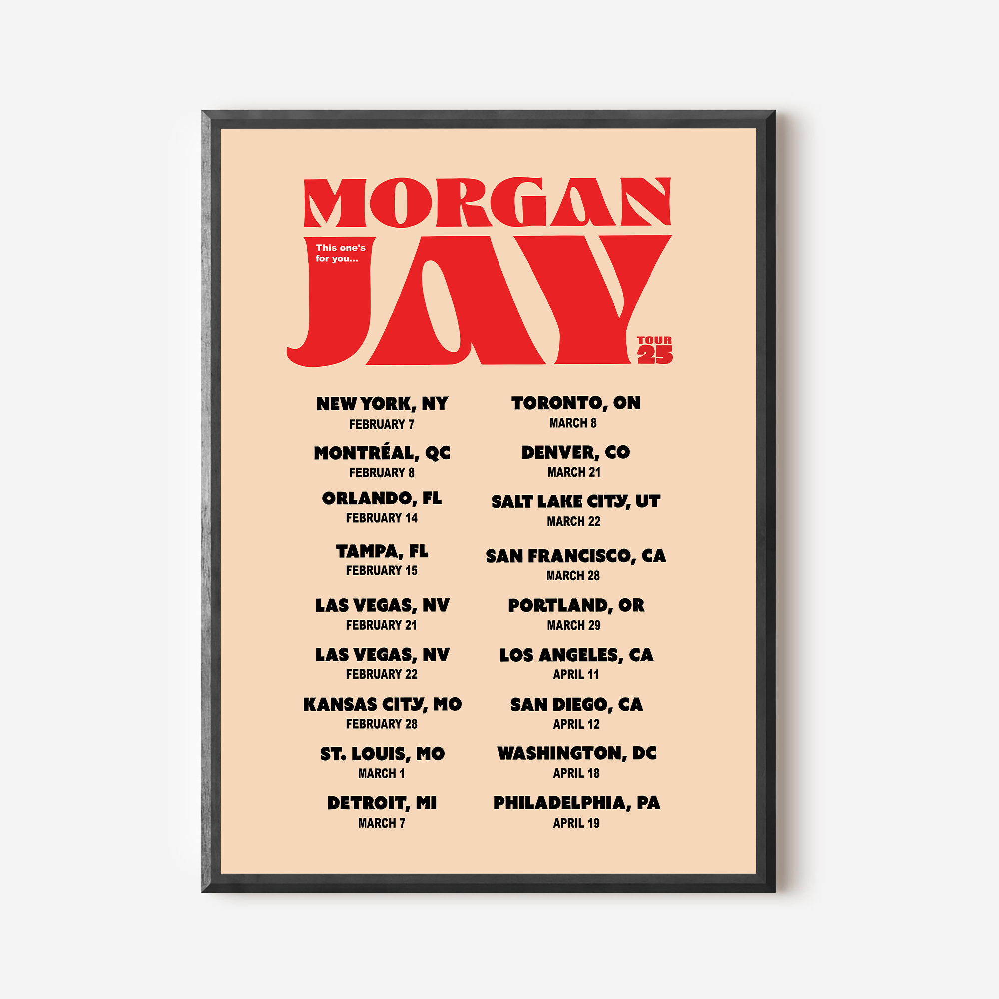 Morgan Jay 2025 tour poster