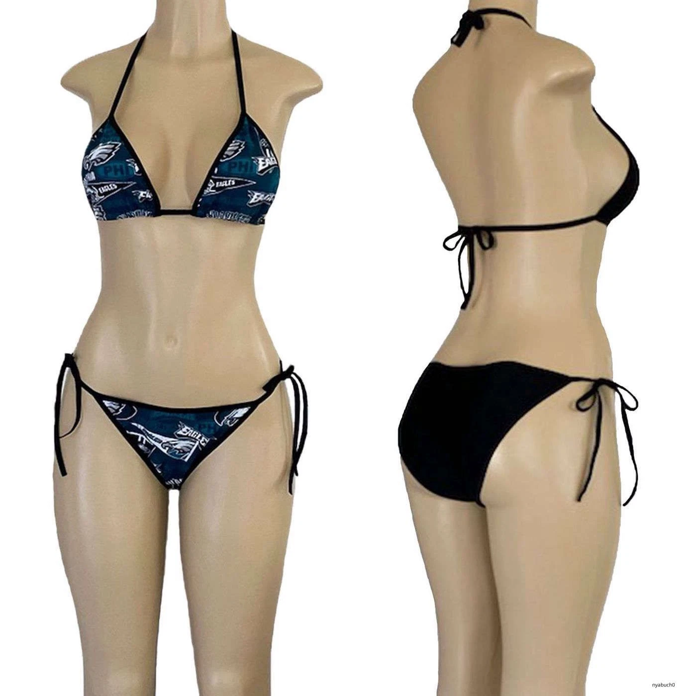 Philadelphia Eagles String Bikini Set, Two Piece Swimsuit Beachwear Sexy Bikini