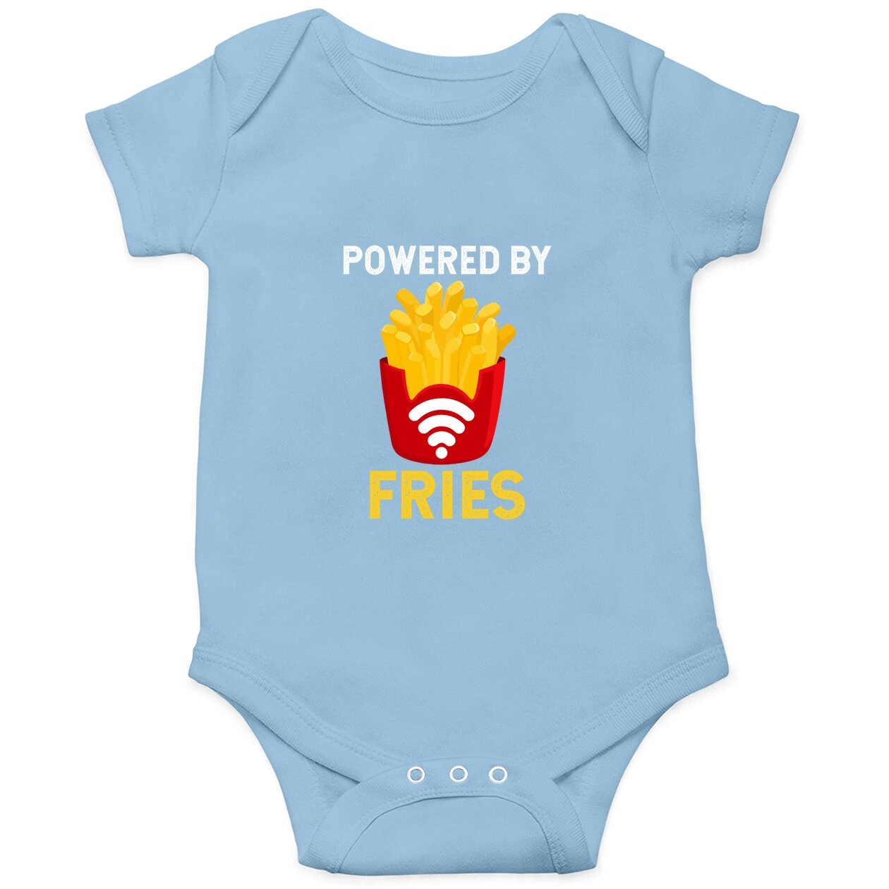 Powered By Fries Fried Potato Fry Fast Food Baby Bodysuit